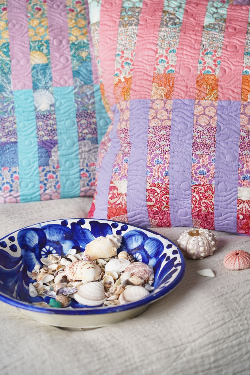 Tilda Patchwork Stoff Baumwolle - Cotton Beach - Scallop Shell Blue